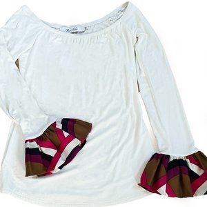 White Top with Flare Sleeves